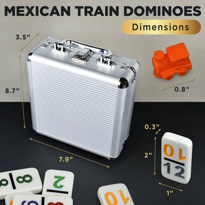 Queensell - Wholesale Board Game - Mexican Train Dominoes Game Double 12 with Numbers3