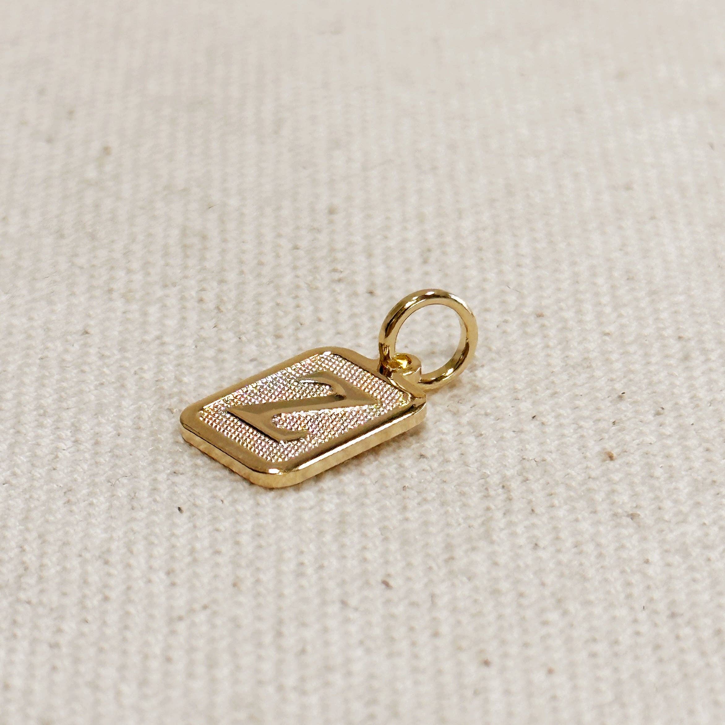 GoldFi - Wholesale Individual Charm/Pendant - Textured Initial Plate Pendant26