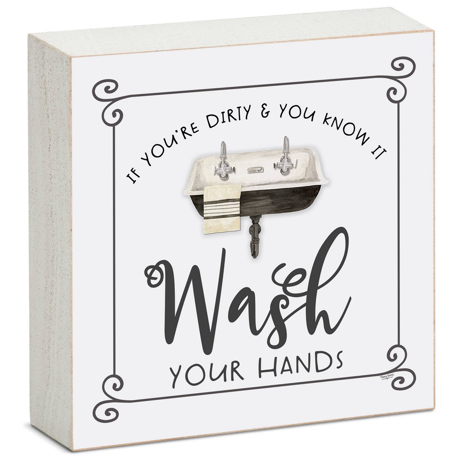 CounterArt/Highland Home/Thirstystone - Wholesale Sign - "Bathroom Humor" Pre-Pack Wood Block Sign Display2