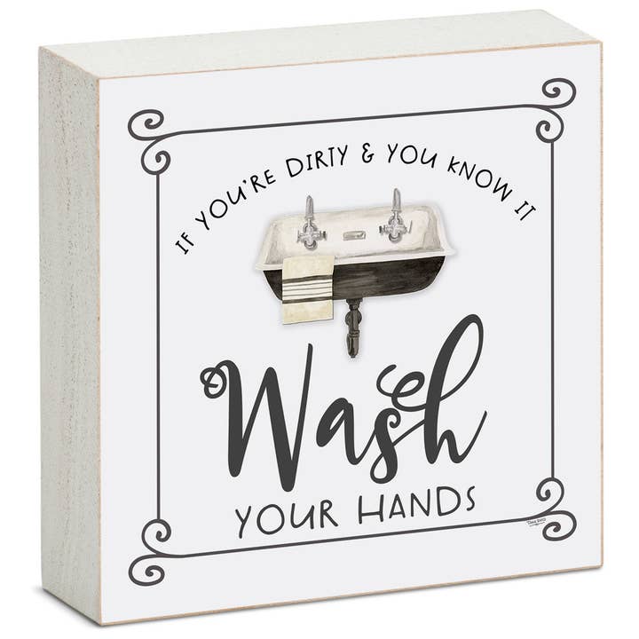 CounterArt/Highland Home/Thirstystone - Wholesale Sign - "Bathroom Humor" Pre-Pack Wood Block Sign Display2