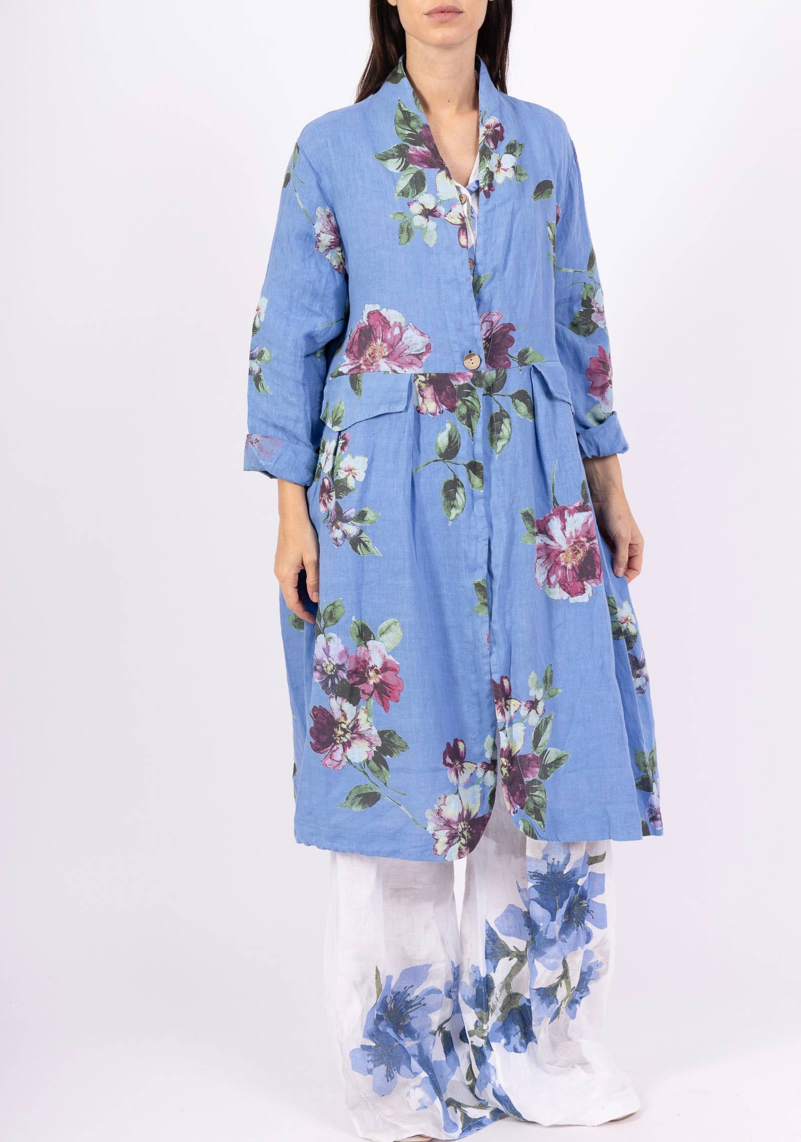 LINEN & COTTON HOUSE - Wholesale Jacket - Women's - JACKET 1142 FLOWERS LINEN MATERIAL WITH POCKETS12