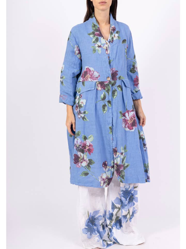 LINEN & COTTON HOUSE – Großhandel Jacke – Damen – Jacke 1142 aus Leinen mit Blumenmuster und Taschen12