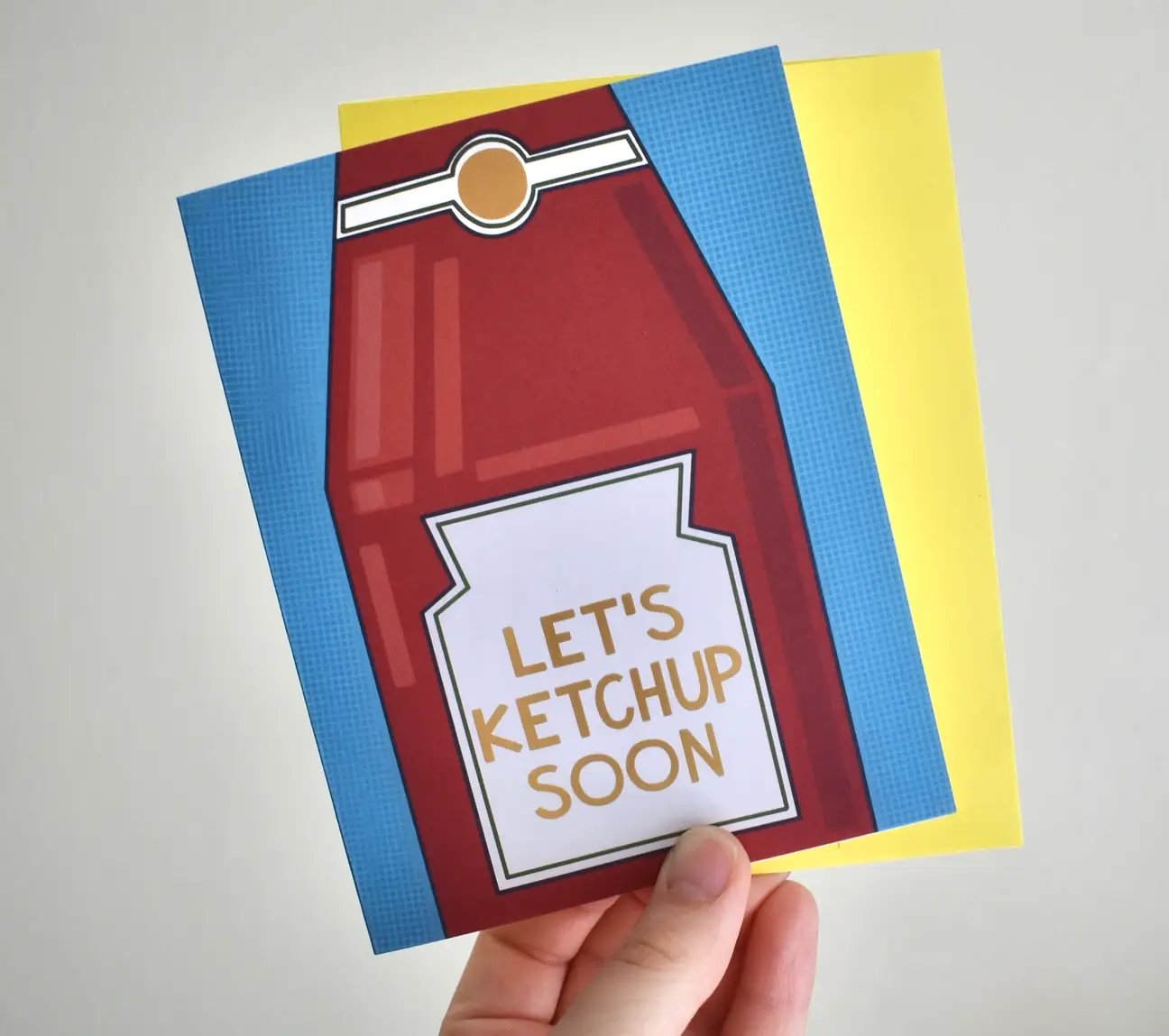 Whereabouts Shop – Großhandel Grußkarten für den Alltag – Lass uns bald Ketchup (Catch Up) Karte2