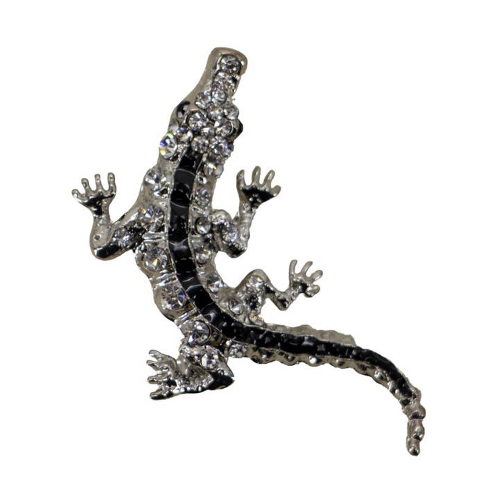 XH0084 - Brooch - Alligator - Silver for wholesale by Western Fashion