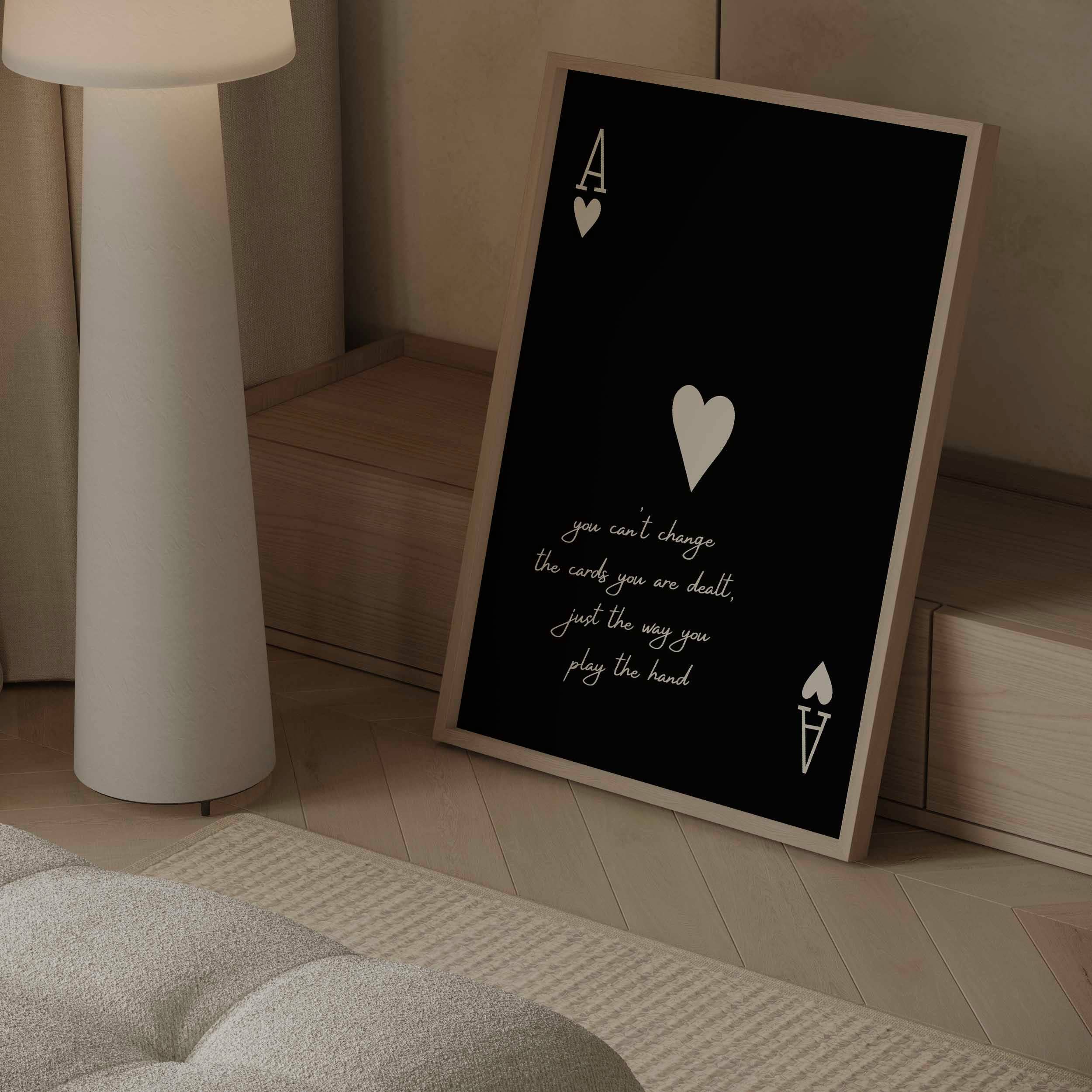 D'LUXE PRINTS - Wholesale Art Print - The Cards You Are Dealt Print - Black Beige1