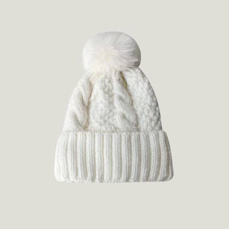 JOSSLYN by wall to wall - Wholesale Beanie - Women's - CLASSIC CABLE KNOT POM POM BEANIES HAT | 40BN9121