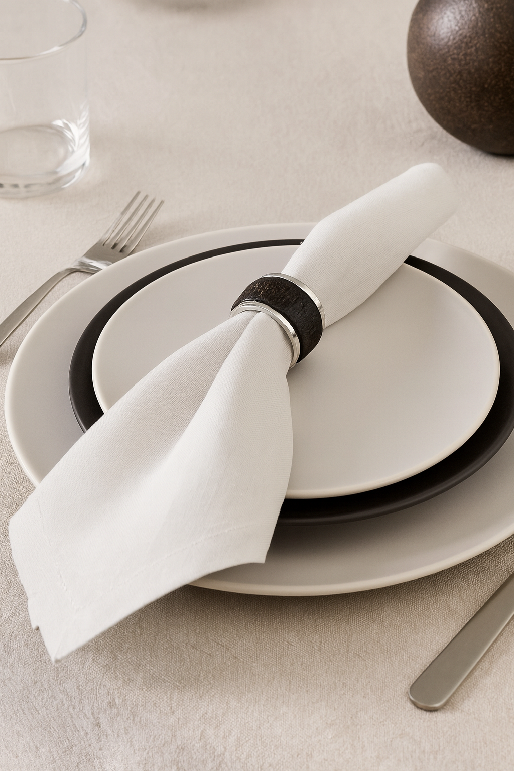 Fennco Styles - Vente Rond de serviette - Anneau de serviette en bois Bark0