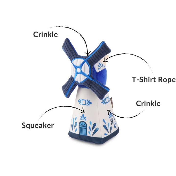 P.L.A.Y. Pet Lifestyle and You - Wholesale Pet Plush Toy - Dog - Totally Touristy - Dutch Windmill8