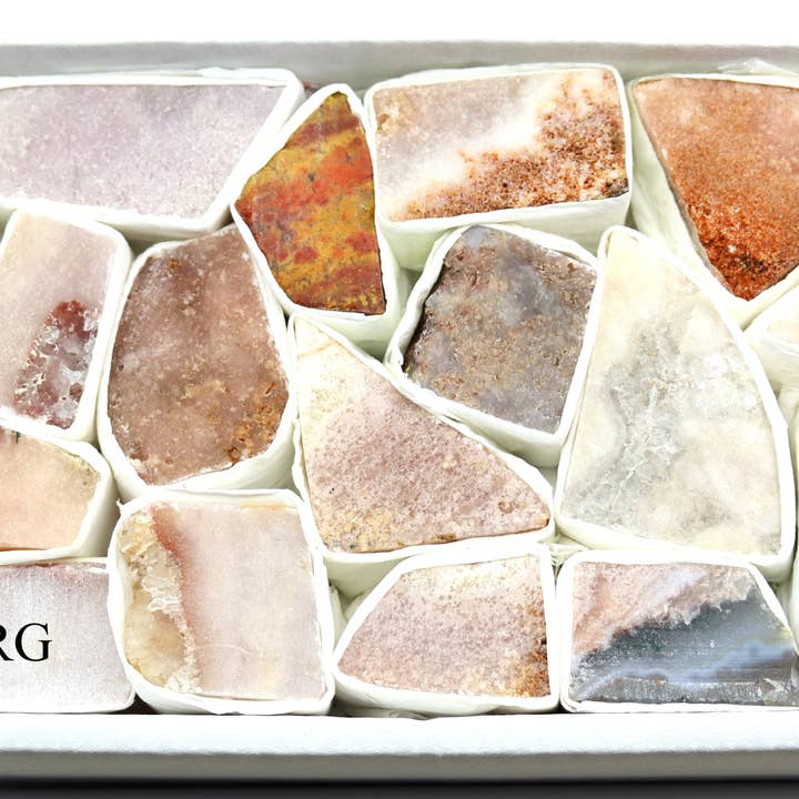 Crystal River Gems LLC - Wholesale Spiritual Stone/Crystal - 1 FLAT - Pink Amethyst / Colorful Rough Crystal / Small Flat