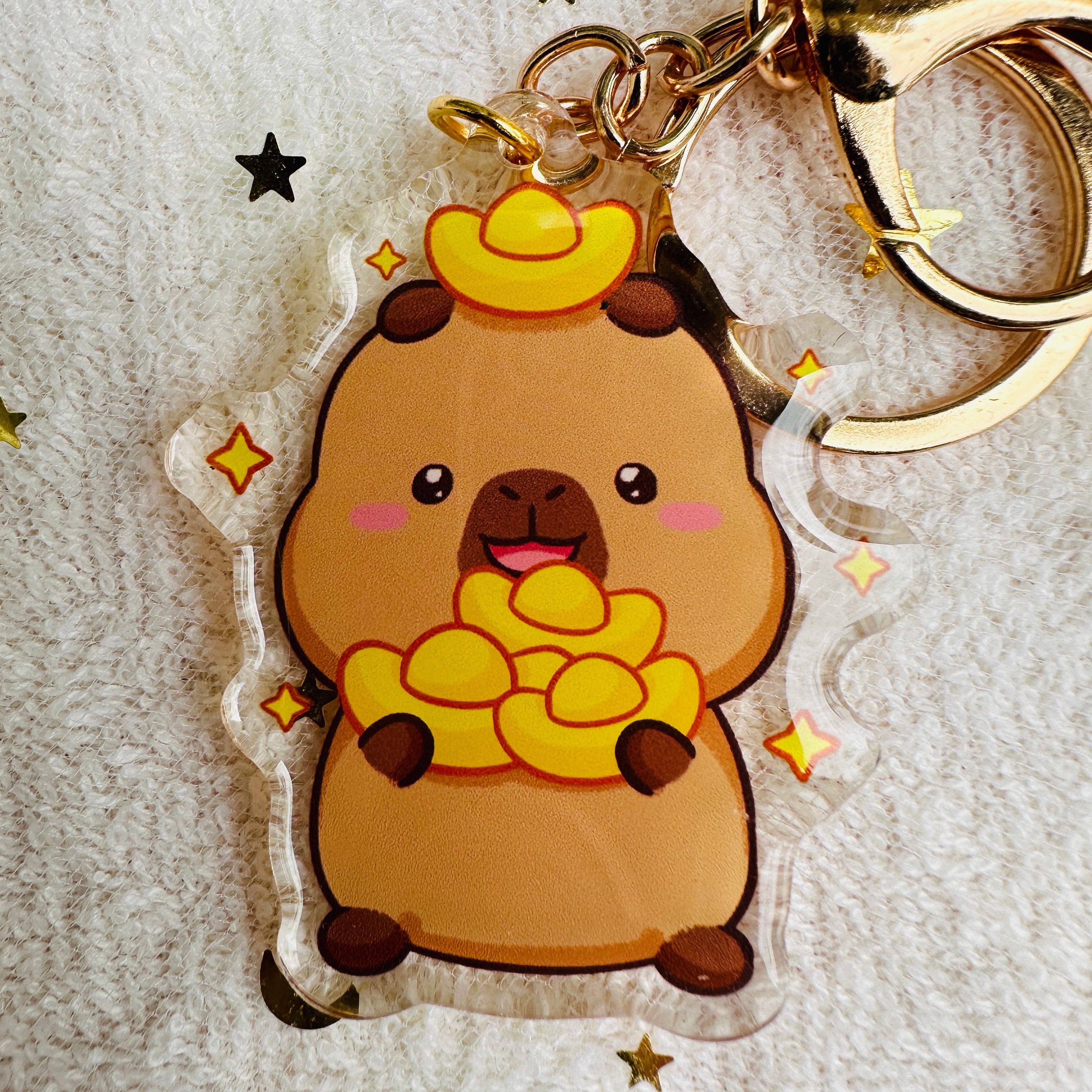 CapyFun - Wholesale Keychain - Women's - Capybara Acrylic Keychain Cute Kawaii Dumpling Boba Tea Coffee Ice Cream Reading Orange Ramen Foodie Hot Pot Holiday Gift For Her27
