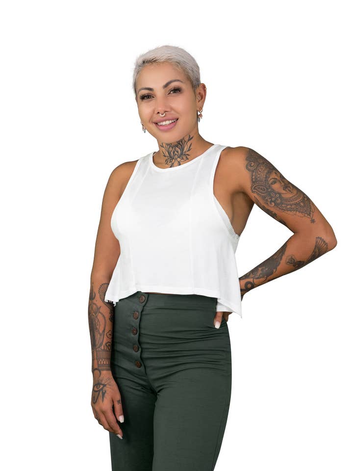 Caracas Cropped Tank Top for wholesale by Ekoluxe
