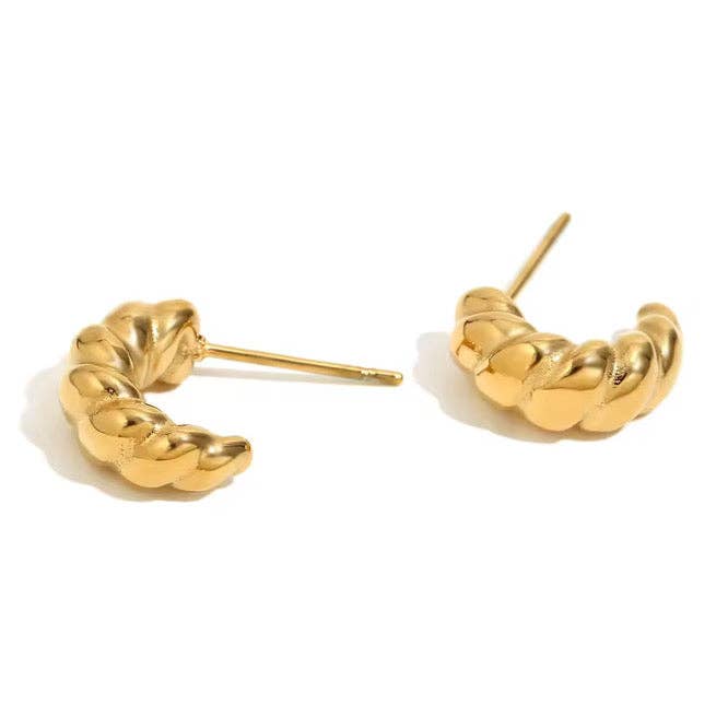 Jenny Be Free - Wholesale Stud/Post Earrings - Statement Stud: Mini Croissant