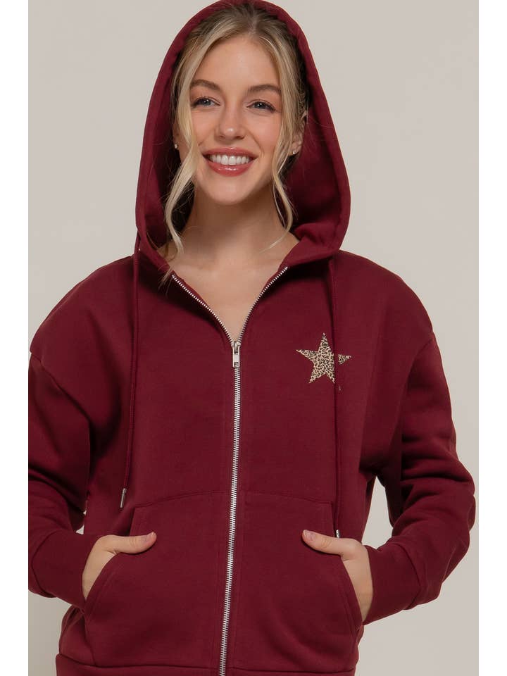 Active Basic | Active USA - Wholesale Hoodie - Women's - Long Sleeve Front & back Print Zip-Up Hoodie Jacket3