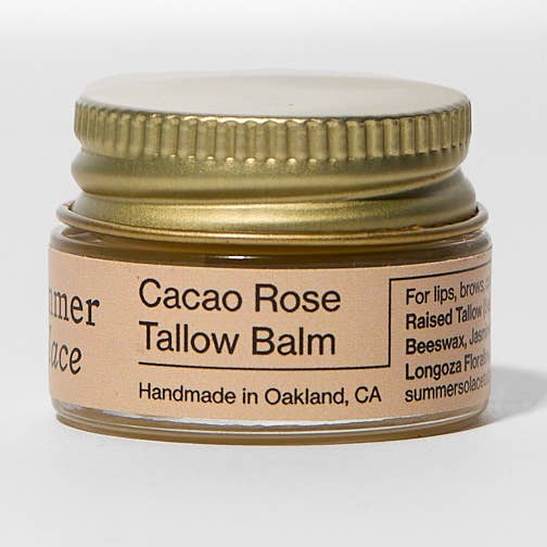 SUMMER SOLACE- Regenerative Tallow Beauty - Wholesale Lip Balm - Cacao Rose (Floral) – Lip, Brow & Cuticle Balm, .25 oz0