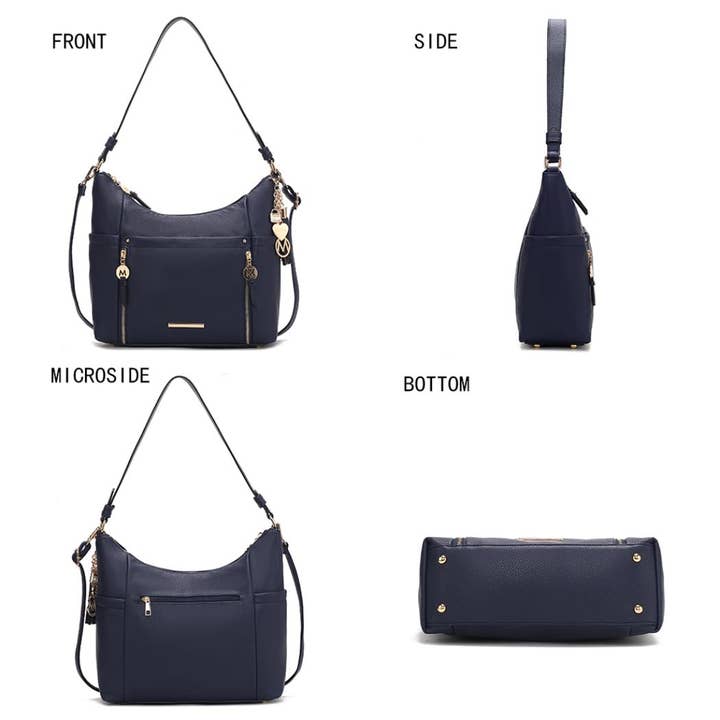 MKF Collection - Venta al por mayor Bolso con correa - Mujer - bolso de hombro de mujer de cuero vegano rubí de Mia K5