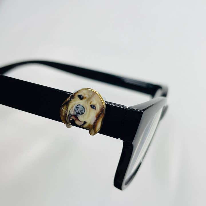 Labrador Retriever Dog Gold Plated Enamel EyeDeco for wholesale by Cork and Charm