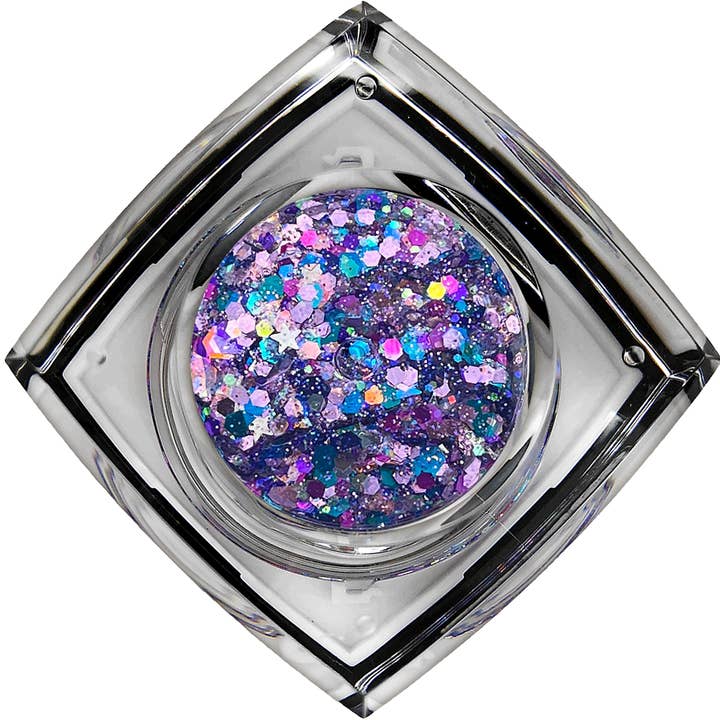 Bejeweled Lavender Bolt Balm Chunky Glitter Gel for wholesale by Elektra Cosmetics