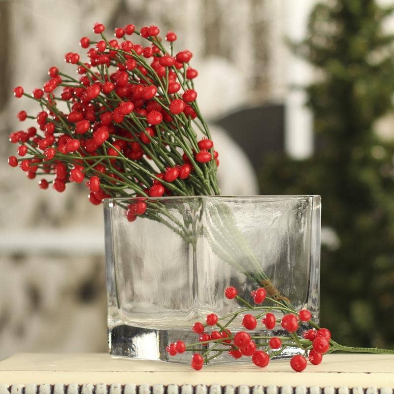 Factory Direct Craft - Venta al por mayor Decoración navideña - Paquete de 10 mini ramitas de bayas silvestres rojas de 9" resistentes a la intemperie1