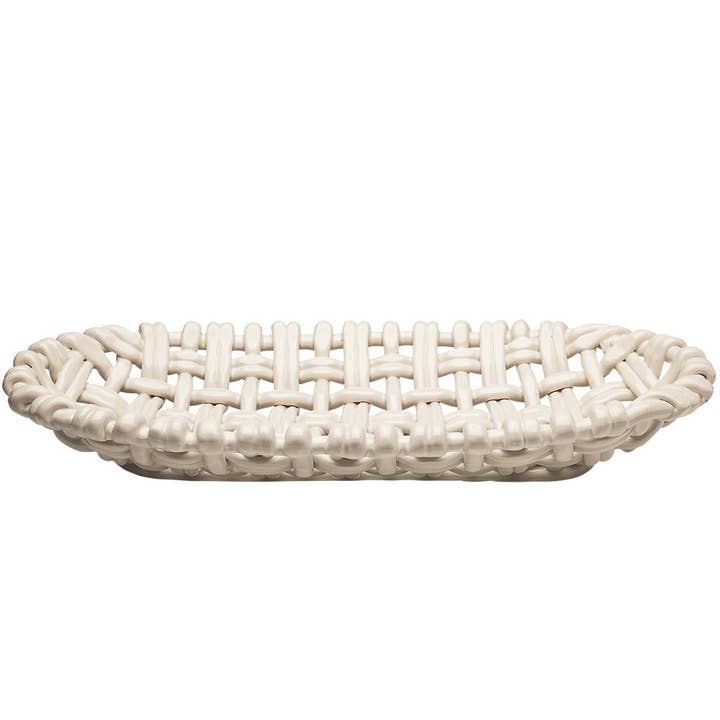 Oval Basket Ivory for wholesale by Skyros Designs