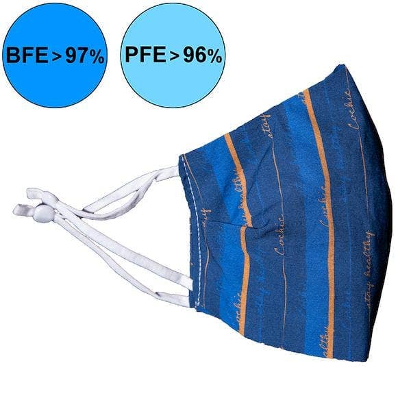 COCHIC – wholesale Protective face mask/shield – “Stay Healthy” 99.9% Antibacterial Mask - Blue/Orange