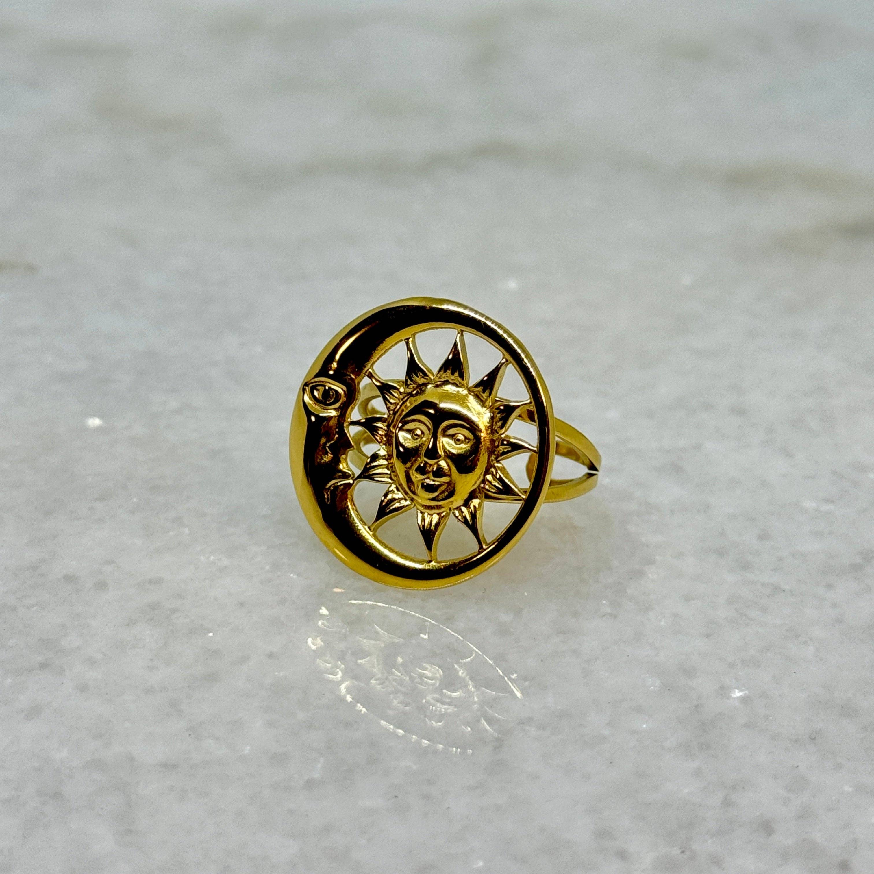 Poudre Bijoux – Anel de cocktail/declaração por atacado – Anel Dourado2