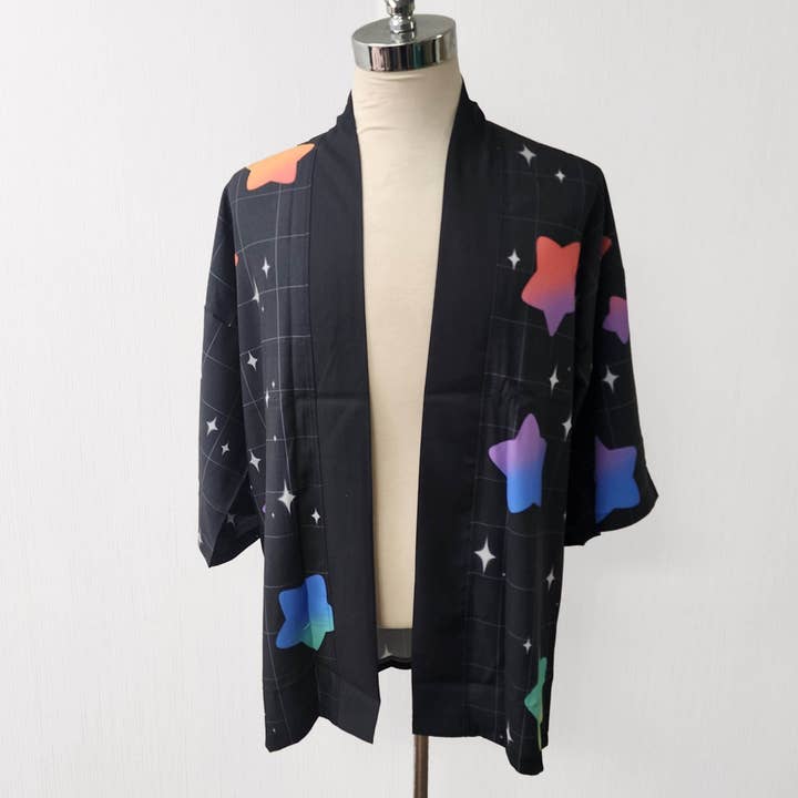 Galaxie Étoile Arc-en-ciel Haori | Cardigan Kimono pour la vente par Holic Mode