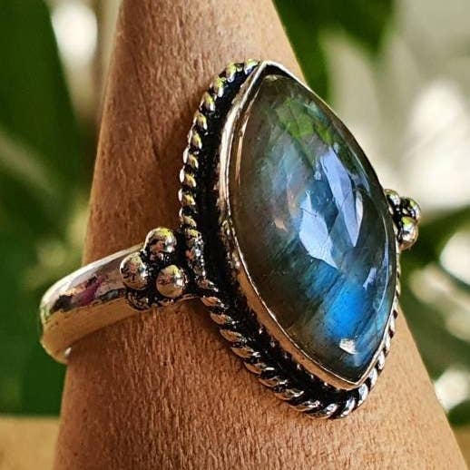 Ethnic style Silver & Labradorite / Boho / Bohemian / Rustic / Tribal / Gypsy / Festival for wholesale by Kaali Boutique