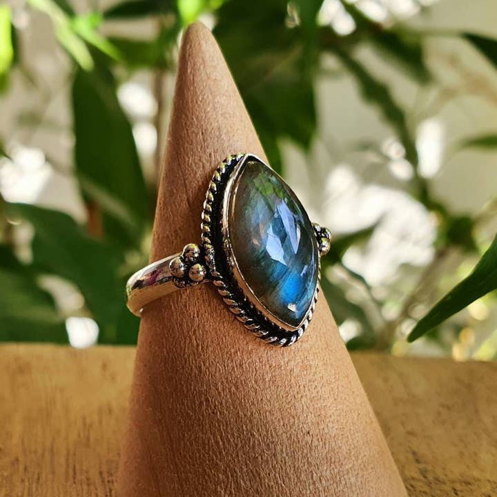 Ethnic style Silver & Labradorite / Boho / Bohemian / Rustic / Tribal / Gypsy / Festival for wholesale by Kaali Boutique