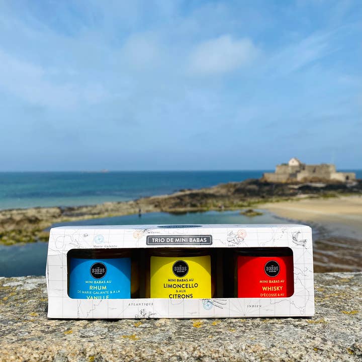 LES BABAS DE SAINT-MALO – Großhandel Kuchen – Mini-Babas Trio Nr. 1: Vanille-Rum - Zitronen-Limoncello -1