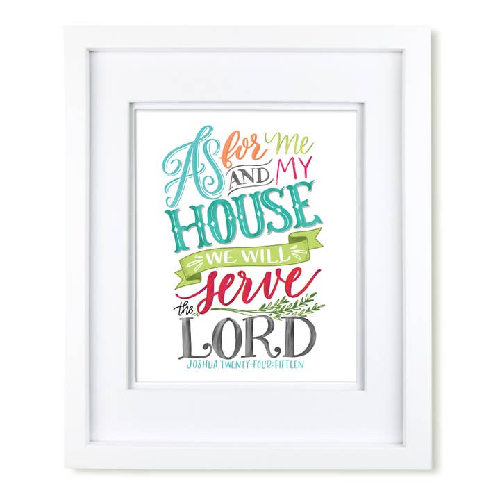 Krystal Whitten Studio - Wholesale Art print - "As for Me and My House" scripture art print