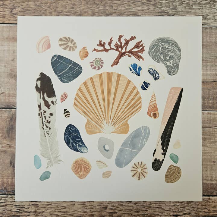 Beachcombing - Archival Quality Giclée Print for wholesale by Flotsam Prints