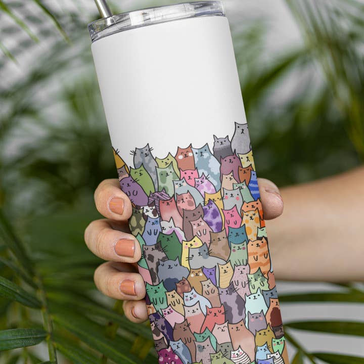 Black Cat Bazaar - Wholesale Insulated mug/tumbler - Kitty Committee Tumbler - Tall 20oz1