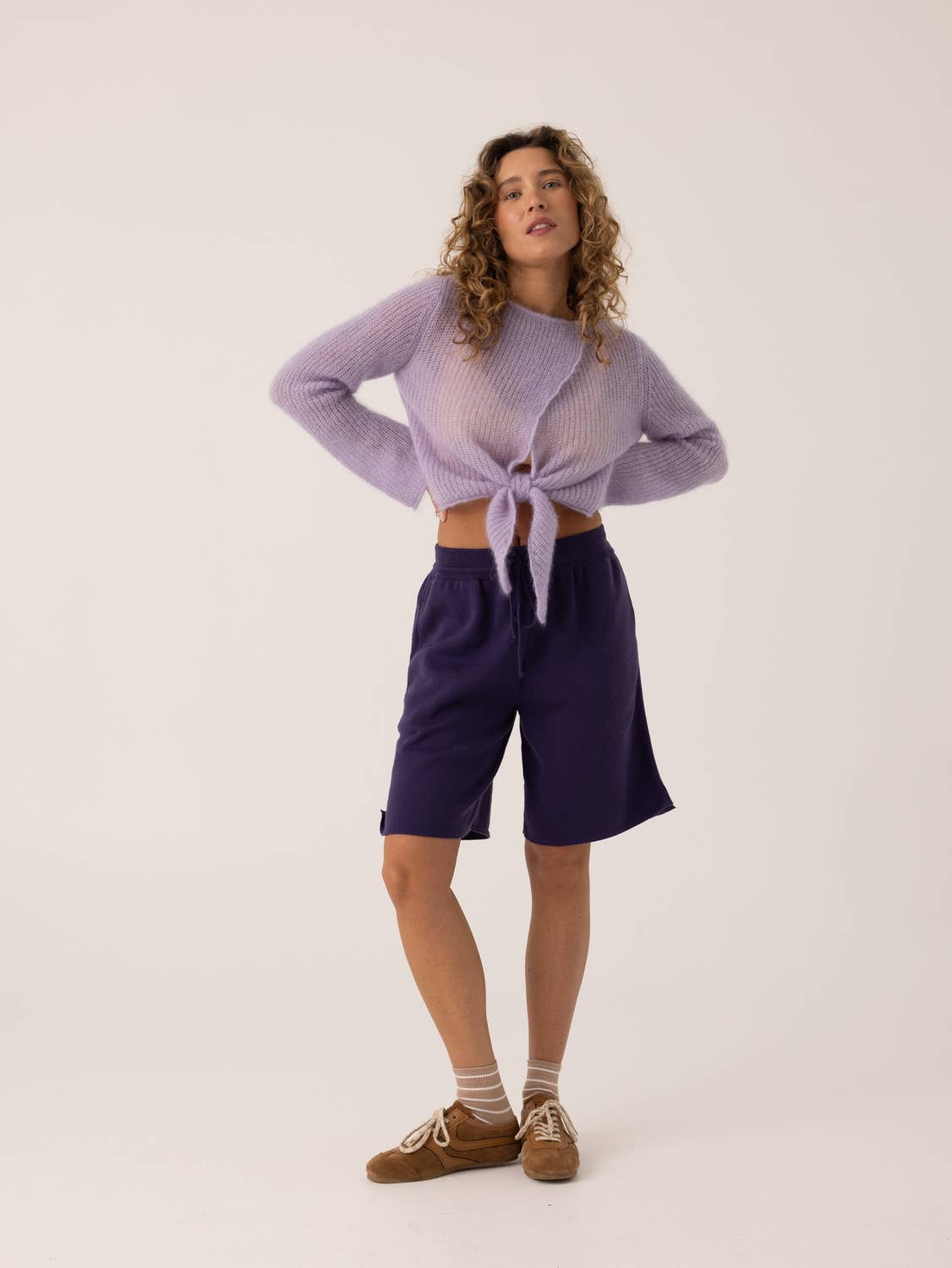 Skraistas: Lilac Silk & Mohair Cropped Cardigan  for wholesale on Faire6