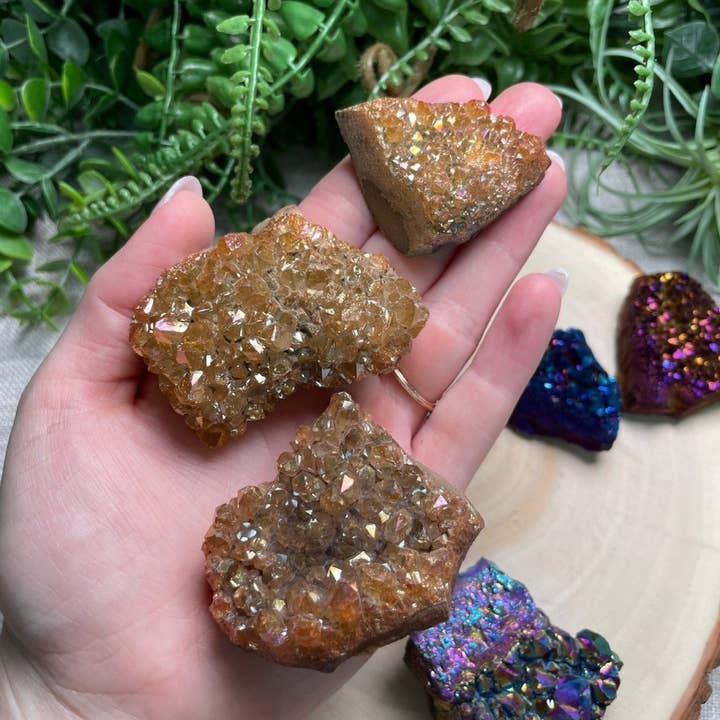 Copper Ashes - Wholesale Spiritual stone/crystal - Aura Plated Amethyst Cluster2