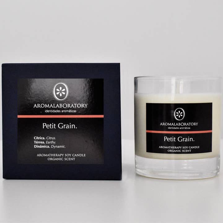 AROMALABORATORY - Wholesale Jar/Filled Candle - PETIT GRAIN soy candle. Eco-friendly