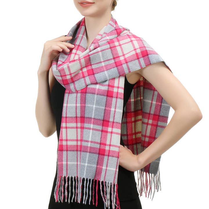 Fashion City - Wholesale Scarf - Women's - Classic Tartan Plaid Cashmere Feel Scarf 22