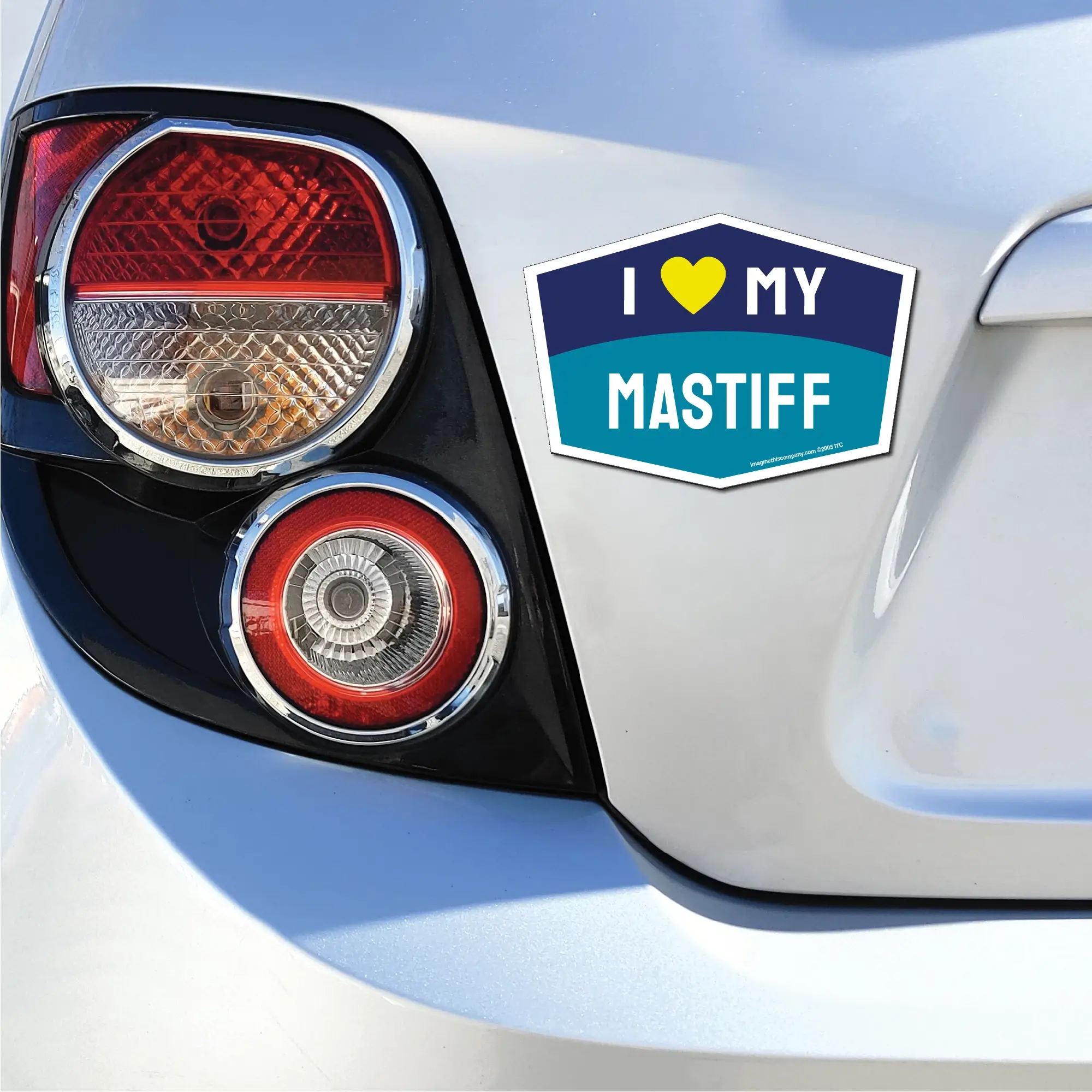 Imagine This Company - Wholesale Magnet - I Love My Mastiff Hexagon Shaped Magnet2