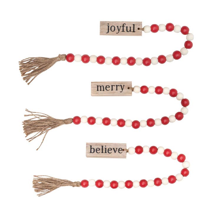 3 Asst Lg Tassle Garland w/Red/Wht Bead for wholesale by CWI Gifts
