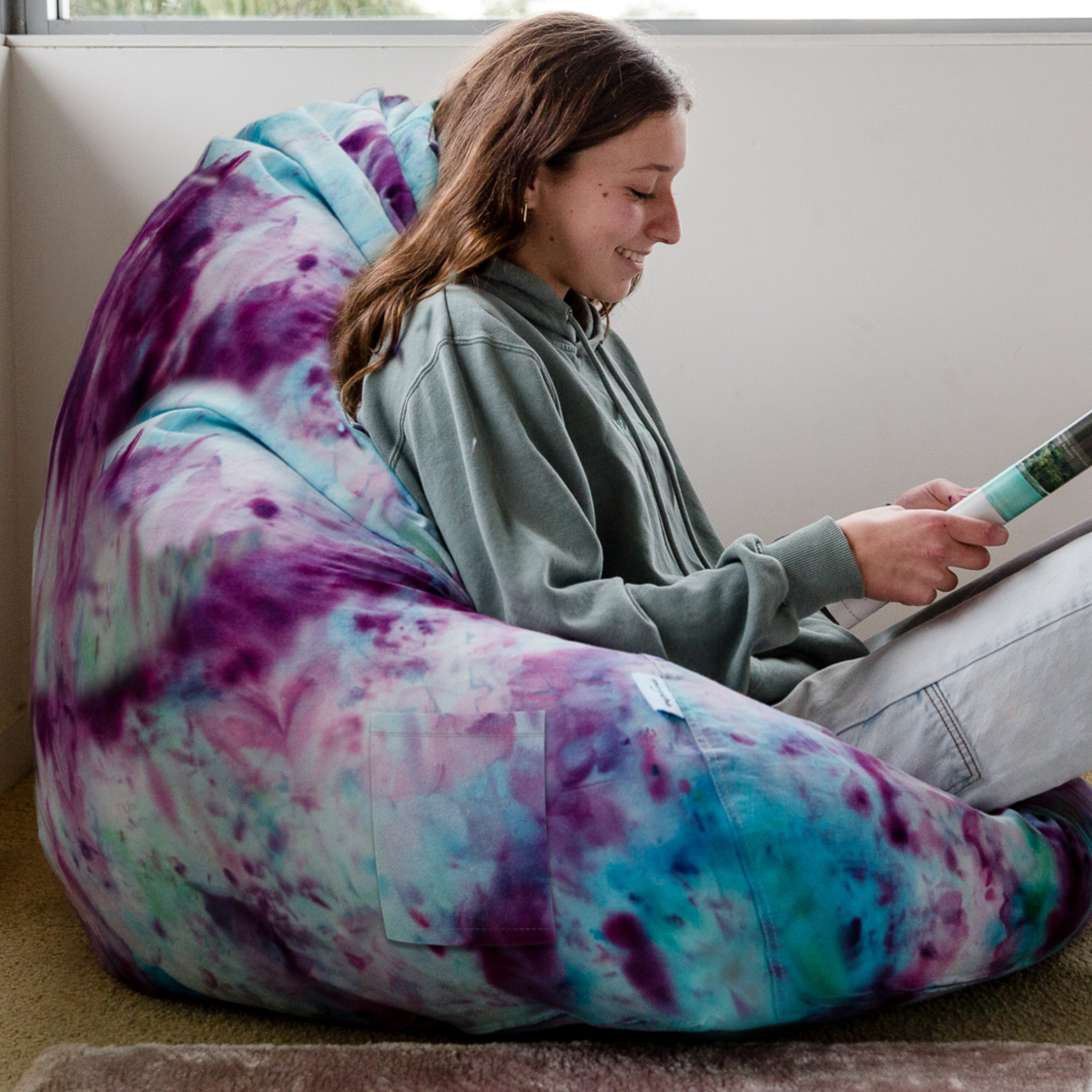 MOOCHI LIFE - Wholesale DIY Craft Kit - BEAN BAG CHAIR TIE DYE KIT (3 FOOT) - NEW TO MARKET!7