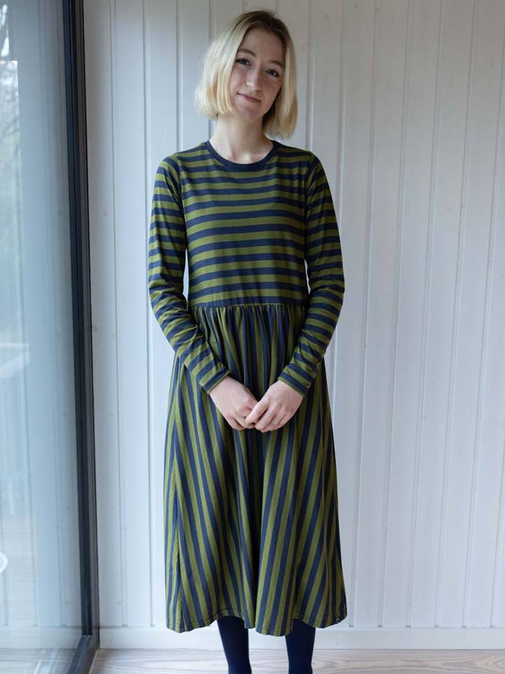 Danebasic Kroeyer LS Dress Dk Navy/Olive for wholesale by Danefae København
