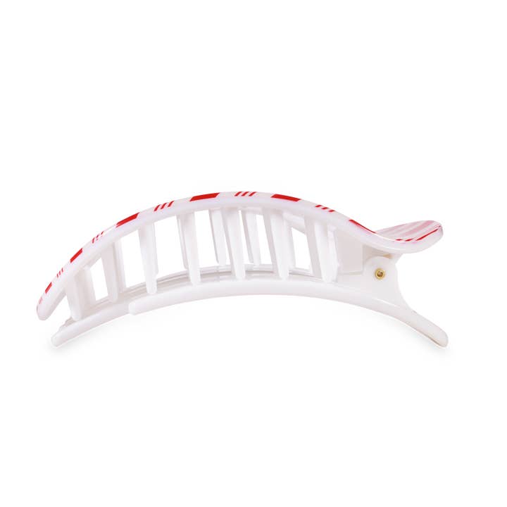 TELETIES - Wholesale Hair Clip - Women's - Flat Round Hair Clip | Large | Candy Cane Crush2