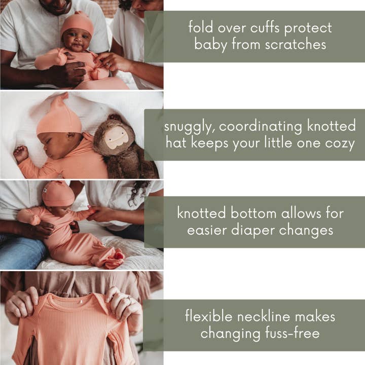 Blushing Pink Bamboo Baby Gown 2 Piece Set for wholesale on Faire3