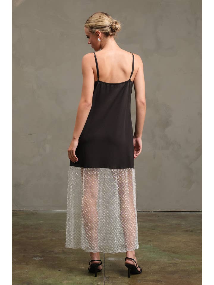 Noir Robe Cocktail à Perles - RD1188 en vente sur Faire6