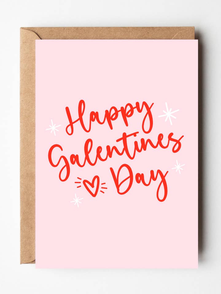 Tarjeta de Día de las Galentinas A6 | Tarjeta de Día de San Valentín para Amiga | Bonita para venta al por mayor de By Honey Studios