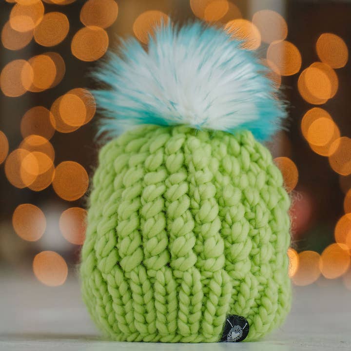 Twist Beanie in Frosted Lime for wholesale by Nickichicki