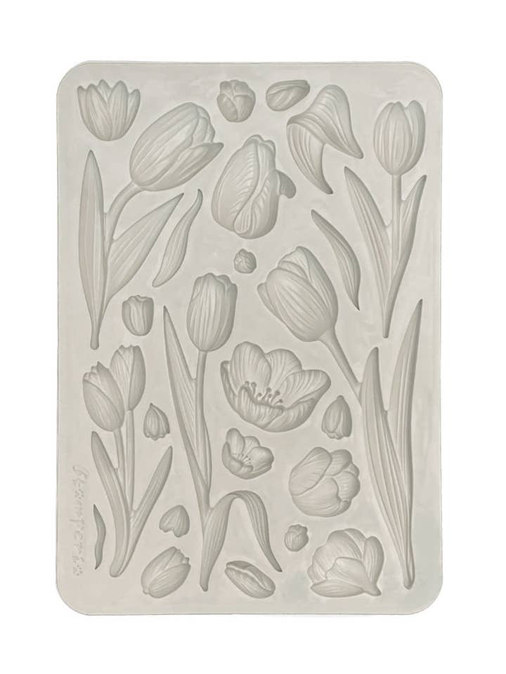 Stamperia Silicon Mould A5 - Art of Travelling Tulips for wholesale by Ninnys Napkins