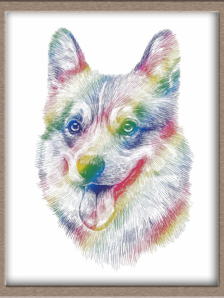 Corgi Foiled Art Print for wholesale by JoyousJoyfulJoyness