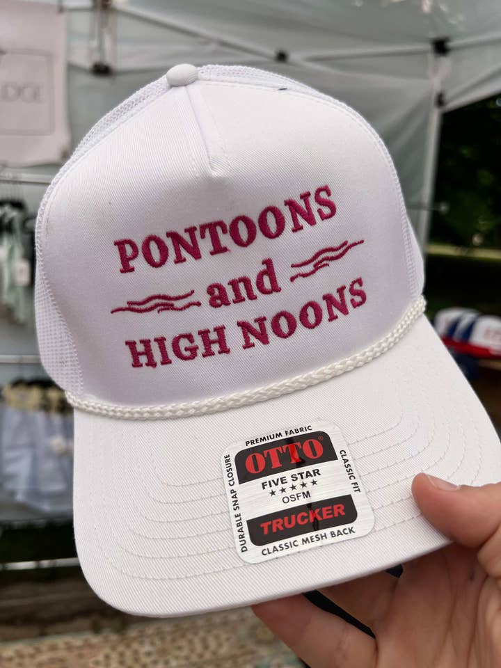 Pontoons & High Noons Hat for wholesale by Embroidered Edge