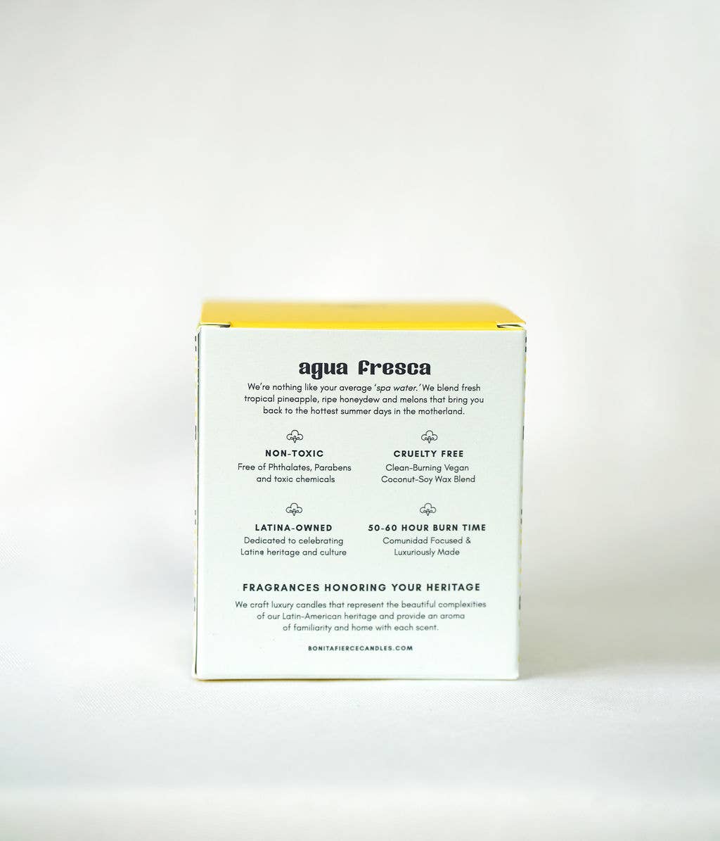 Bonita Fierce Candles - Vente Bougie en bocal - Bougie Agua Fresca | Bougie Ananas Melon & Eau de Concombre9