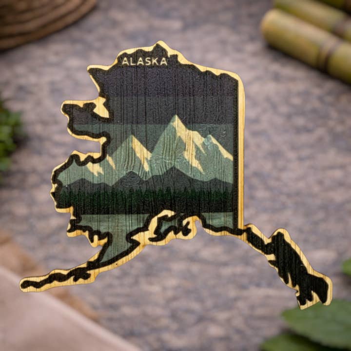 Alaska Eco-Friendly Bamboo Sticker for wholesale by Bamboo Wood Stickers